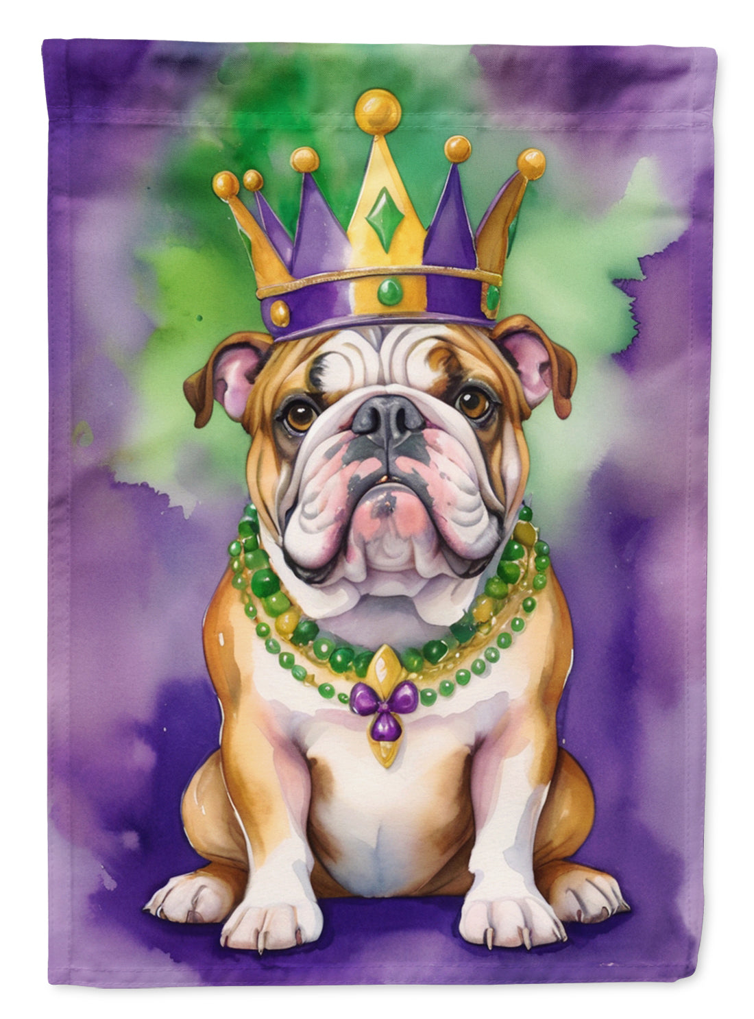 Buy this English Bulldog King of Mardi Gras House Flag