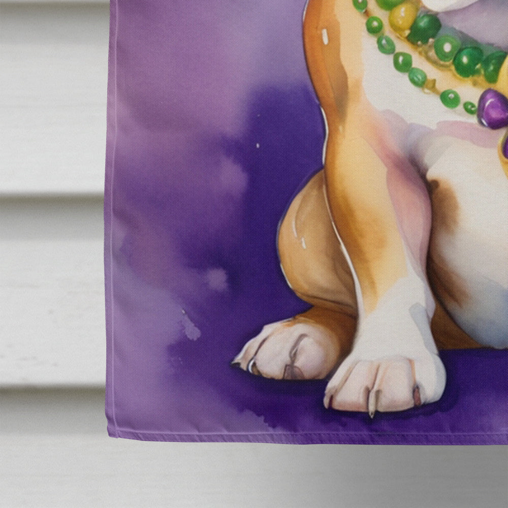 English Bulldog King of Mardi Gras House Flag