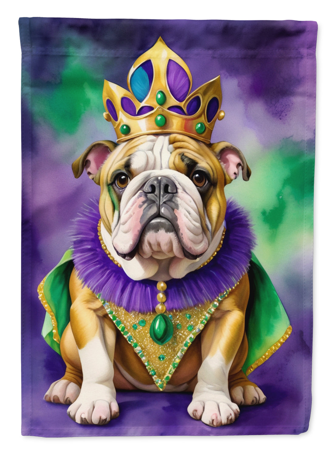 Buy this English Bulldog King of Mardi Gras House Flag