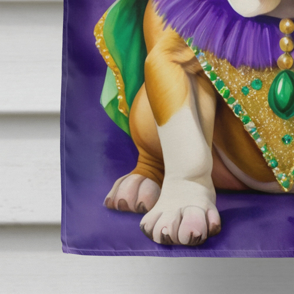 English Bulldog King of Mardi Gras House Flag