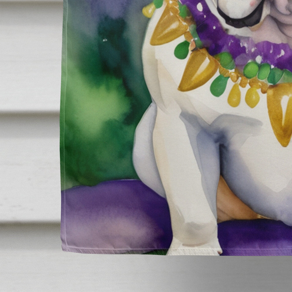 English Bulldog King of Mardi Gras House Flag