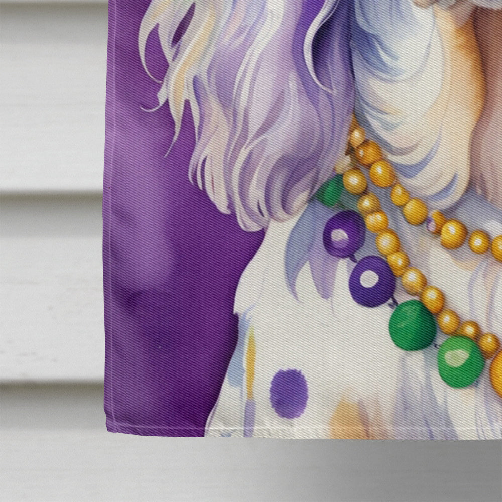 English Setter King of Mardi Gras House Flag