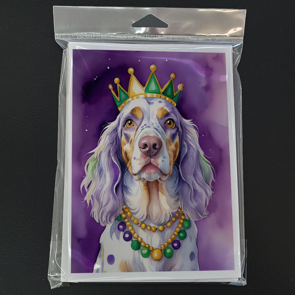 English Setter King of Mardi Gras Greeting Cards Pack of 8