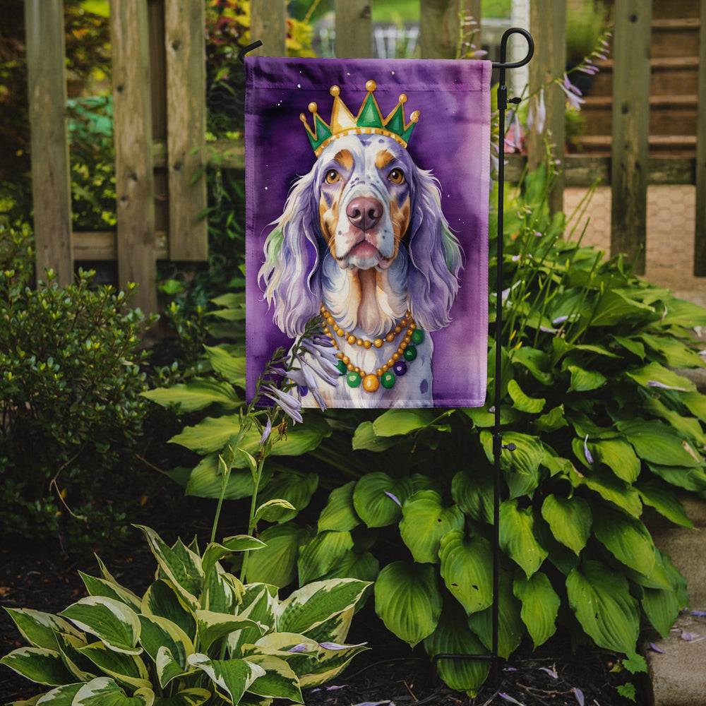 English Setter King of Mardi Gras Garden Flag