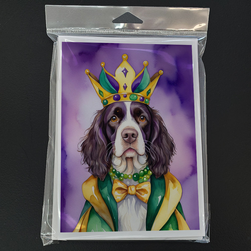 English Springer Spaniel King of Mardi Gras Greeting Cards Pack of 8