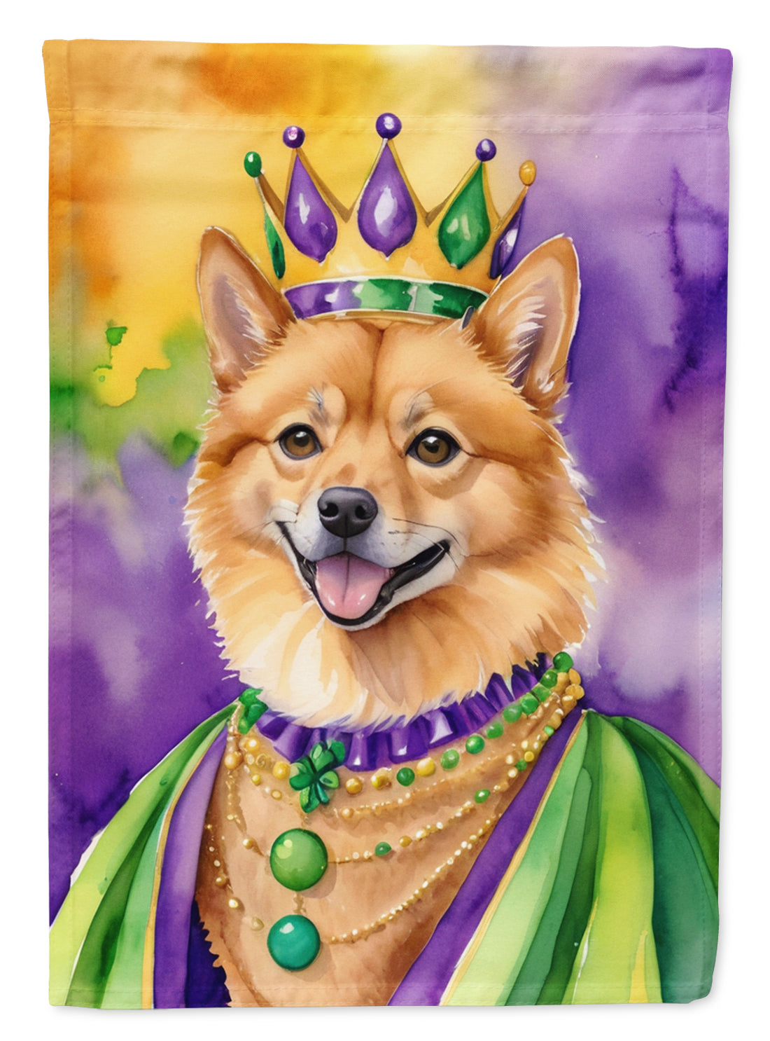 Buy this Finnish Spitz King of Mardi Gras House Flag