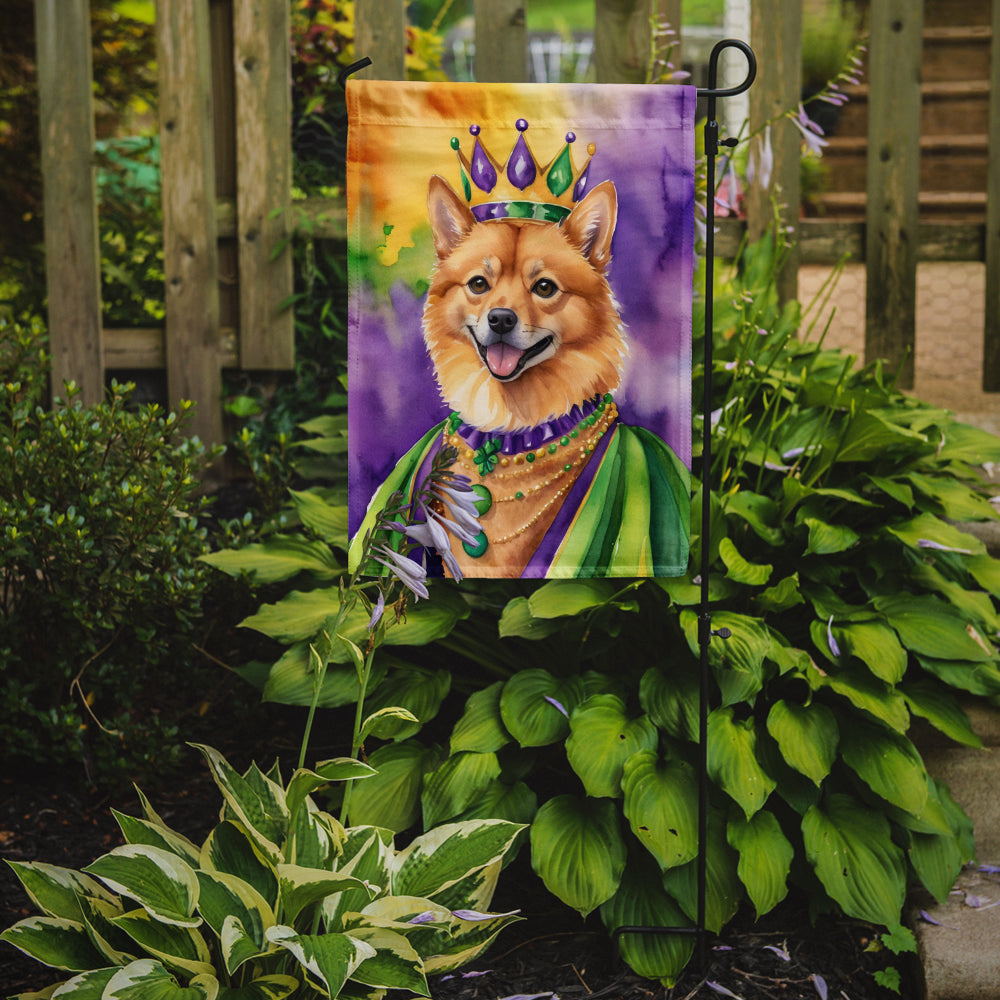 Finnish Spitz King of Mardi Gras Garden Flag