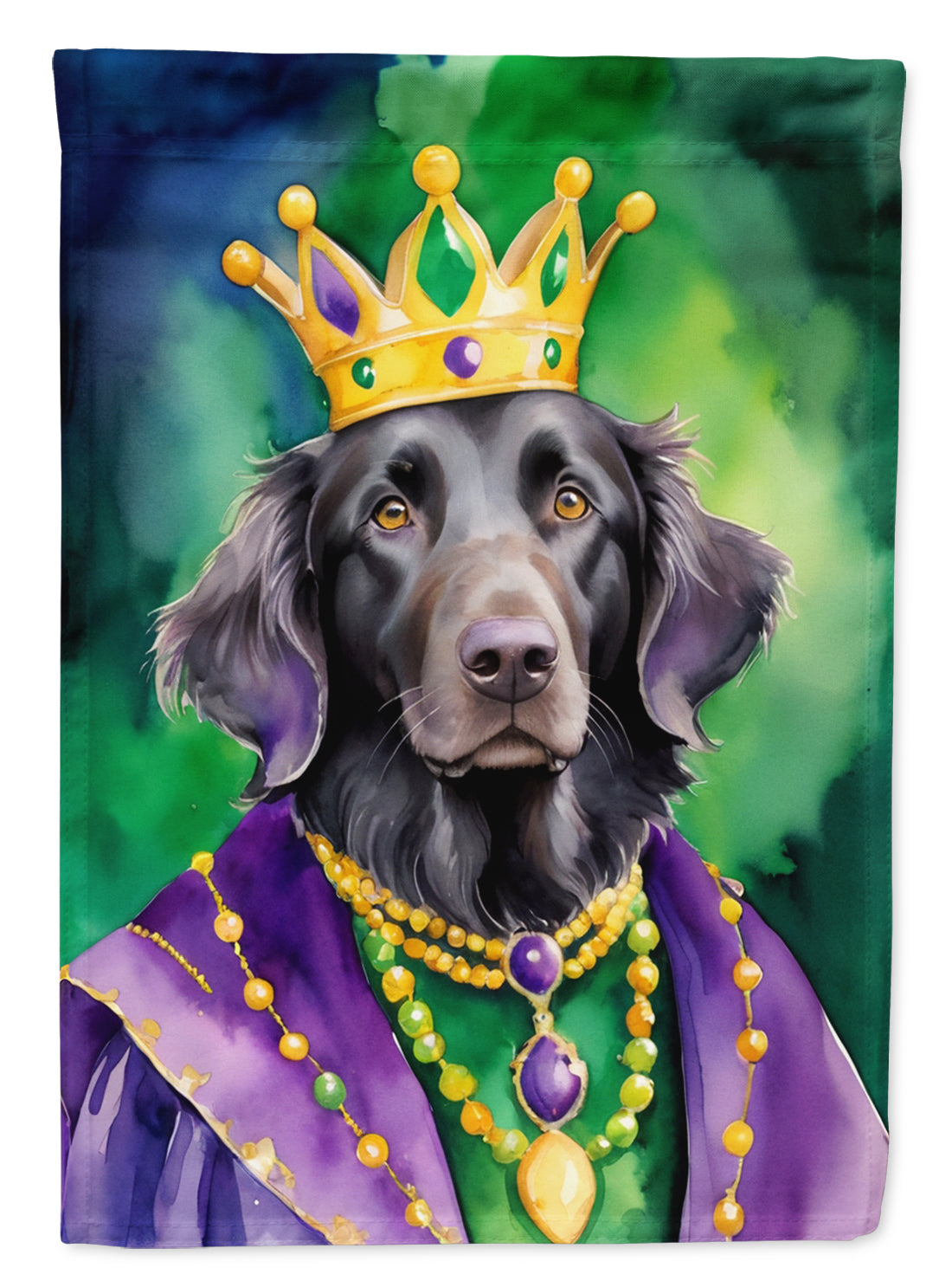 Buy this Flat-Coated Retriever King of Mardi Gras House Flag