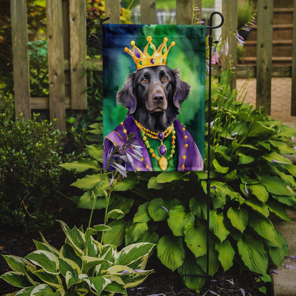 Flat-Coated Retriever King of Mardi Gras Garden Flag