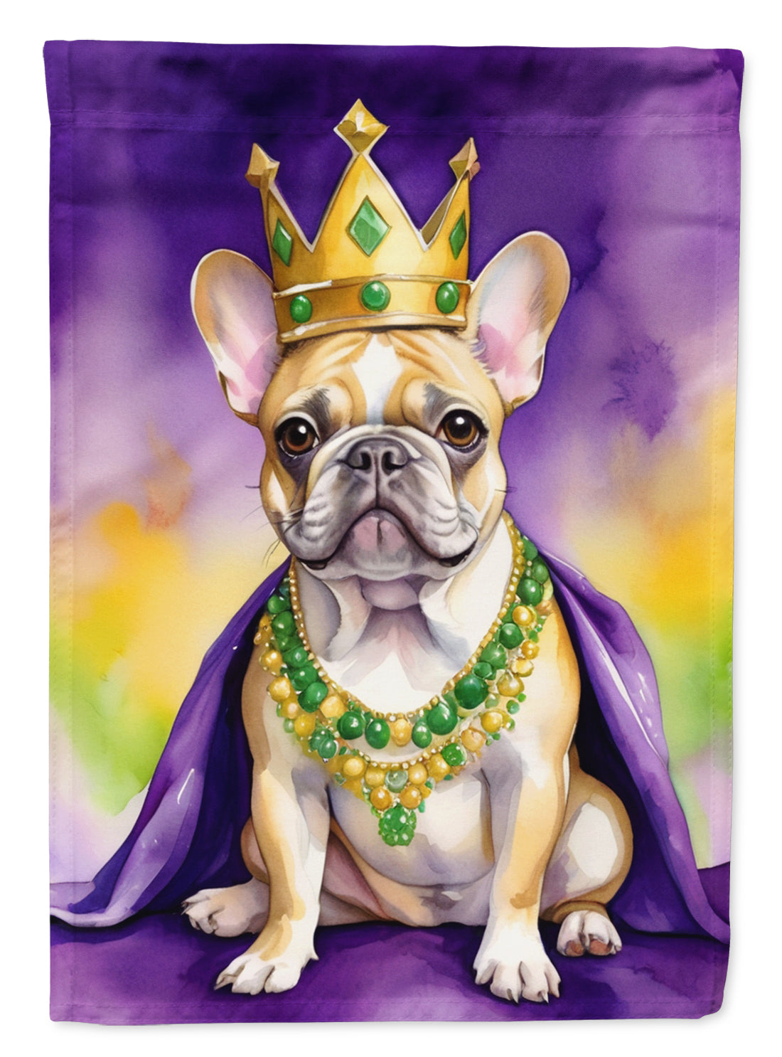 Buy this French Bulldog King of Mardi Gras House Flag