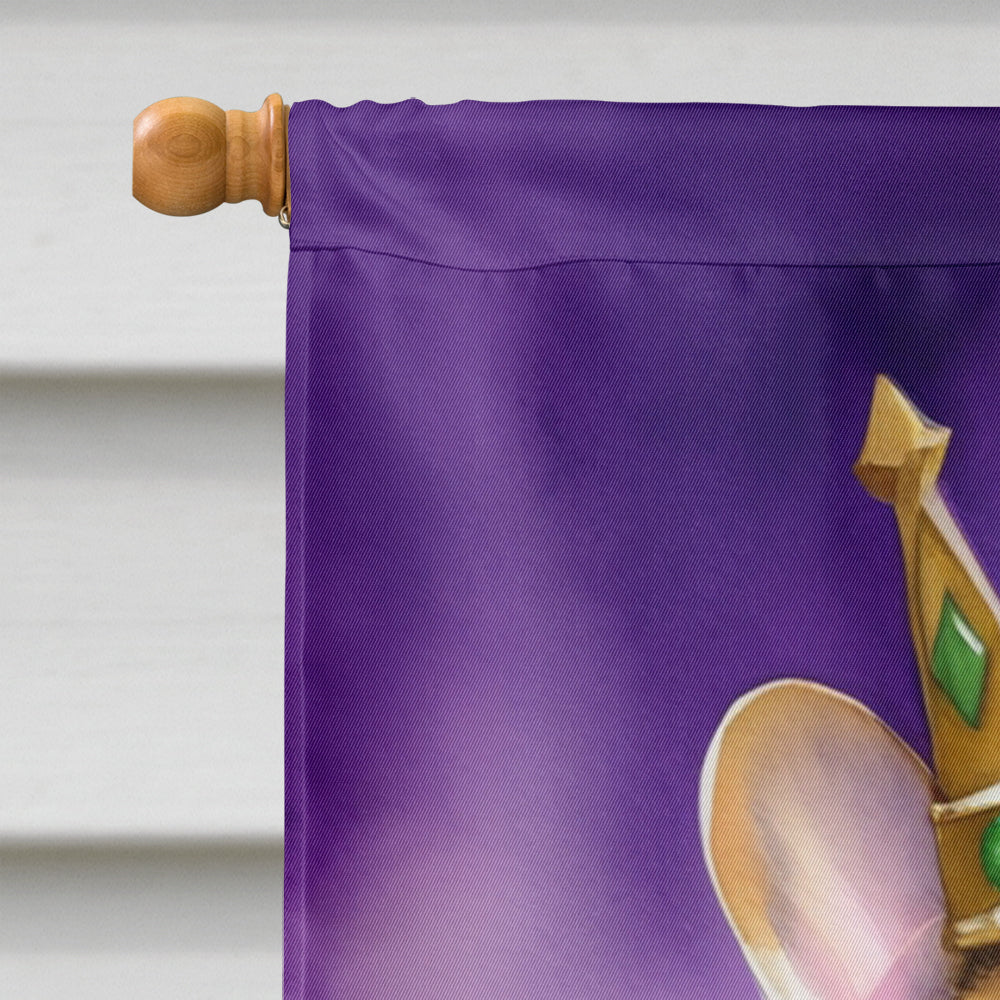 French Bulldog King of Mardi Gras House Flag