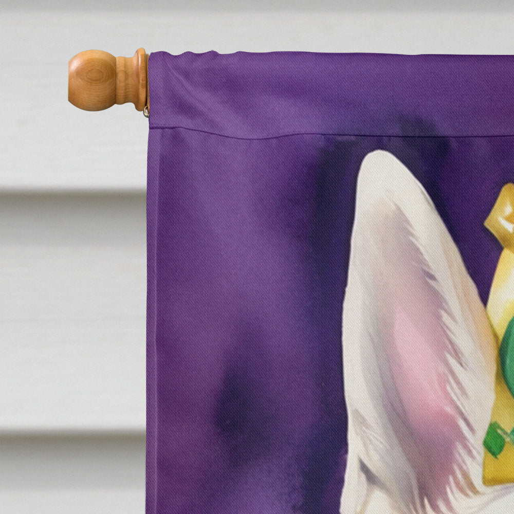 White German Shepherd King of Mardi Gras House Flag