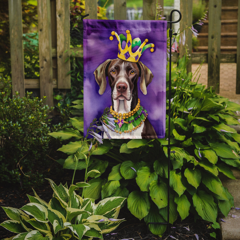 German Shorthaired Pointer King of Mardi Gras Garden Flag