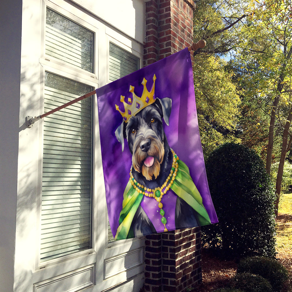 Giant Schnauzer King of Mardi Gras House Flag