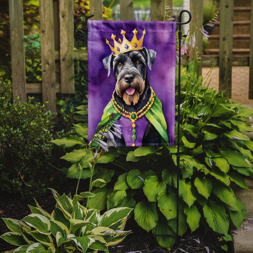 Giant Schnauzer King of Mardi Gras Garden Flag