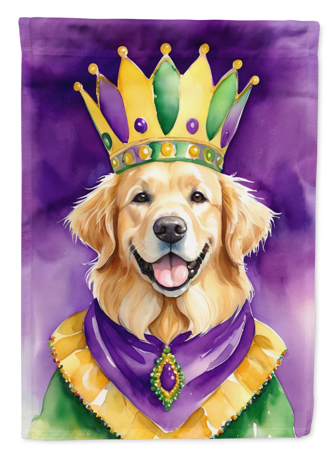 Buy this Golden Retriever King of Mardi Gras House Flag