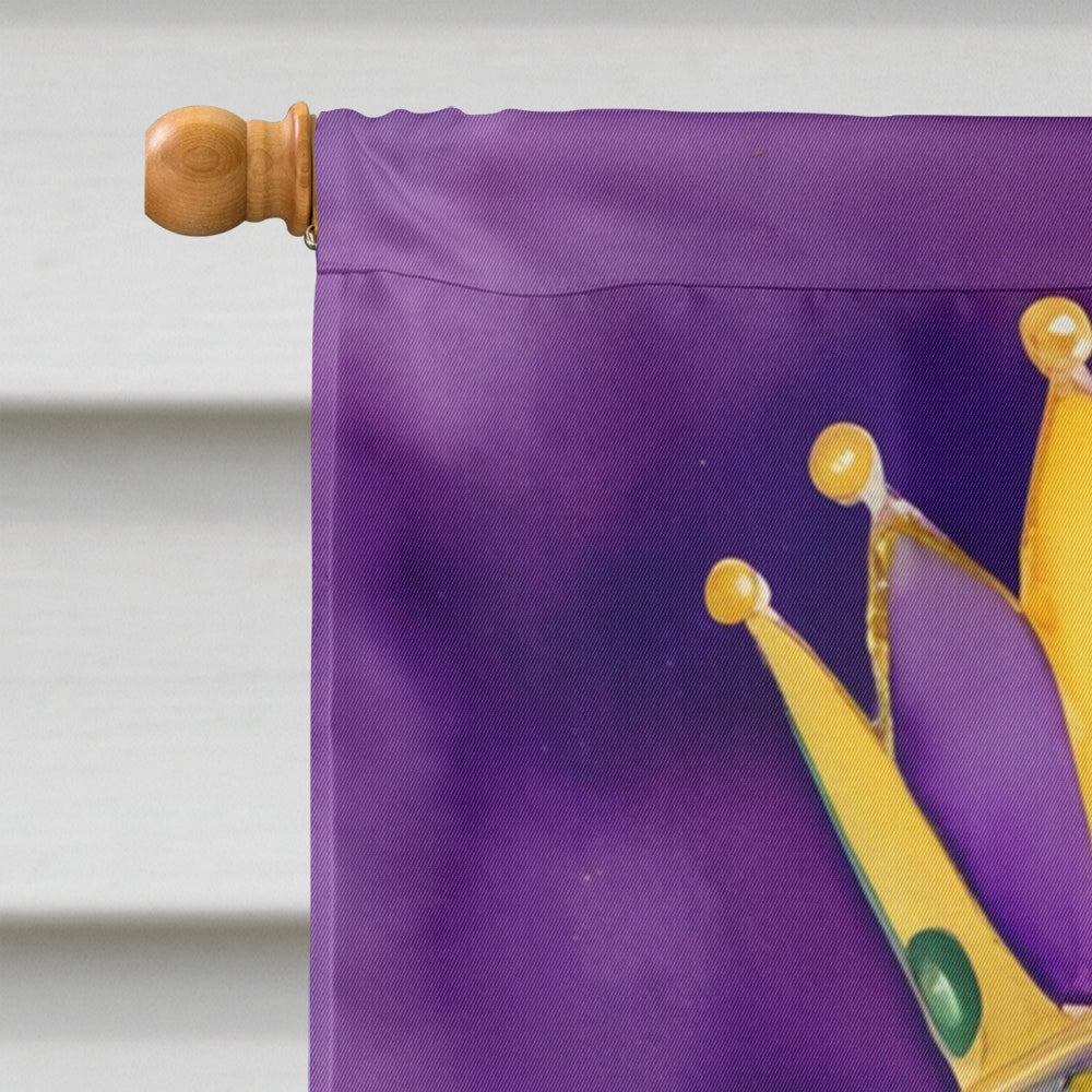 Golden Retriever King of Mardi Gras House Flag