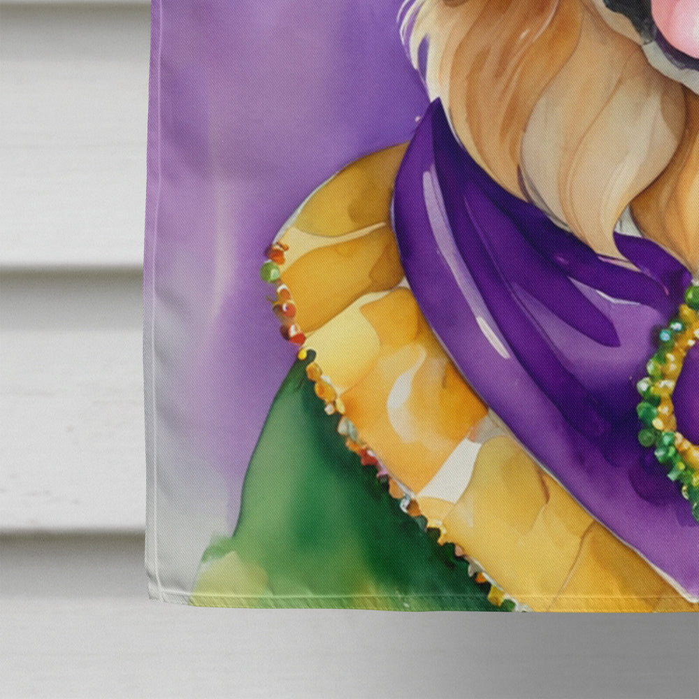 Golden Retriever King of Mardi Gras House Flag