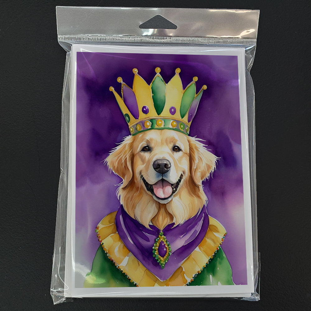 Golden Retriever King of Mardi Gras Greeting Cards Pack of 8