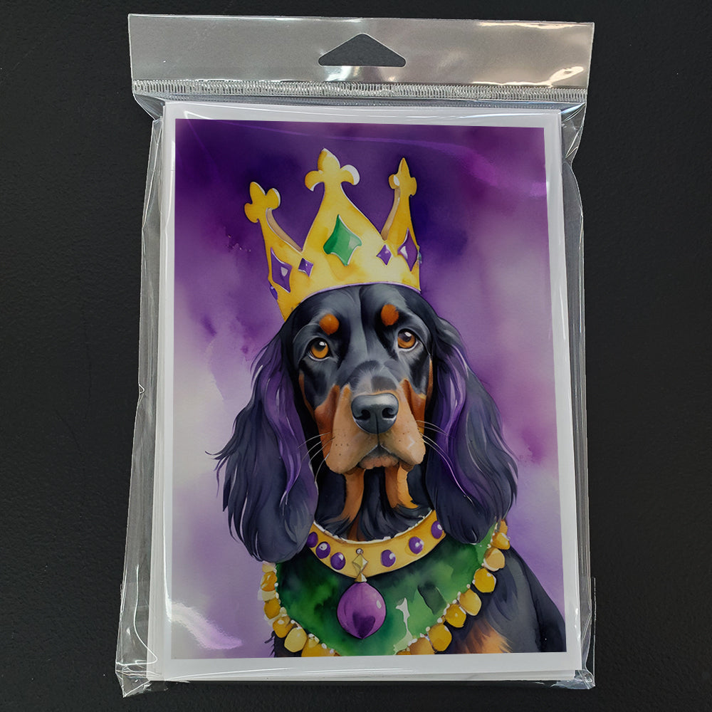 Gordon Setter King of Mardi Gras Greeting Cards Pack of 8