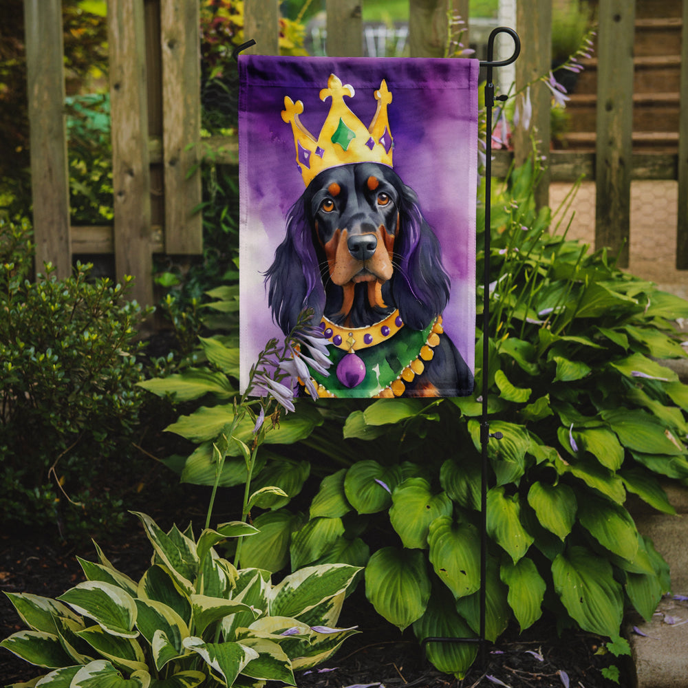 Gordon Setter King of Mardi Gras Garden Flag