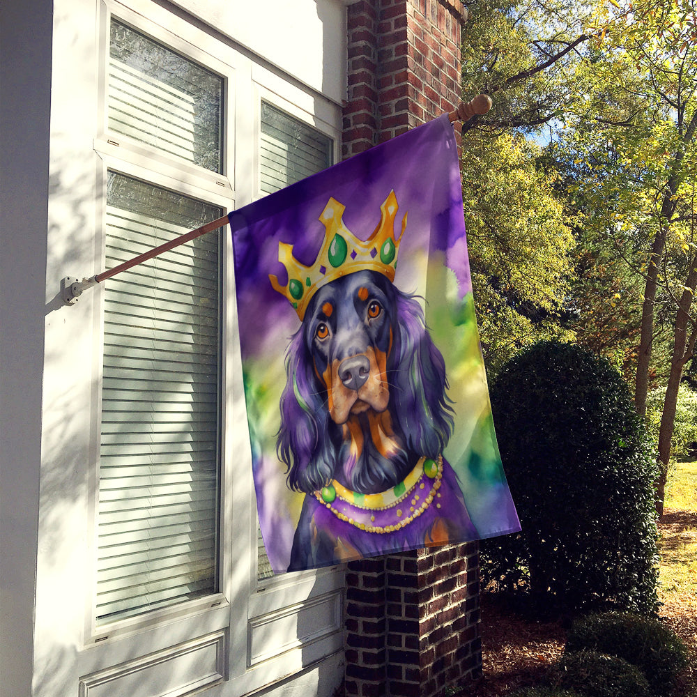 Gordon Setter King of Mardi Gras House Flag