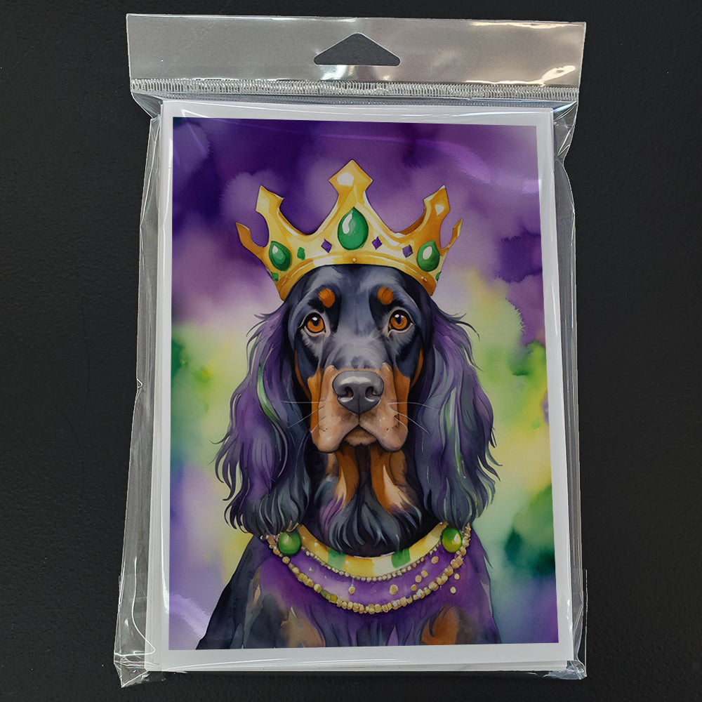 Gordon Setter King of Mardi Gras Greeting Cards Pack of 8