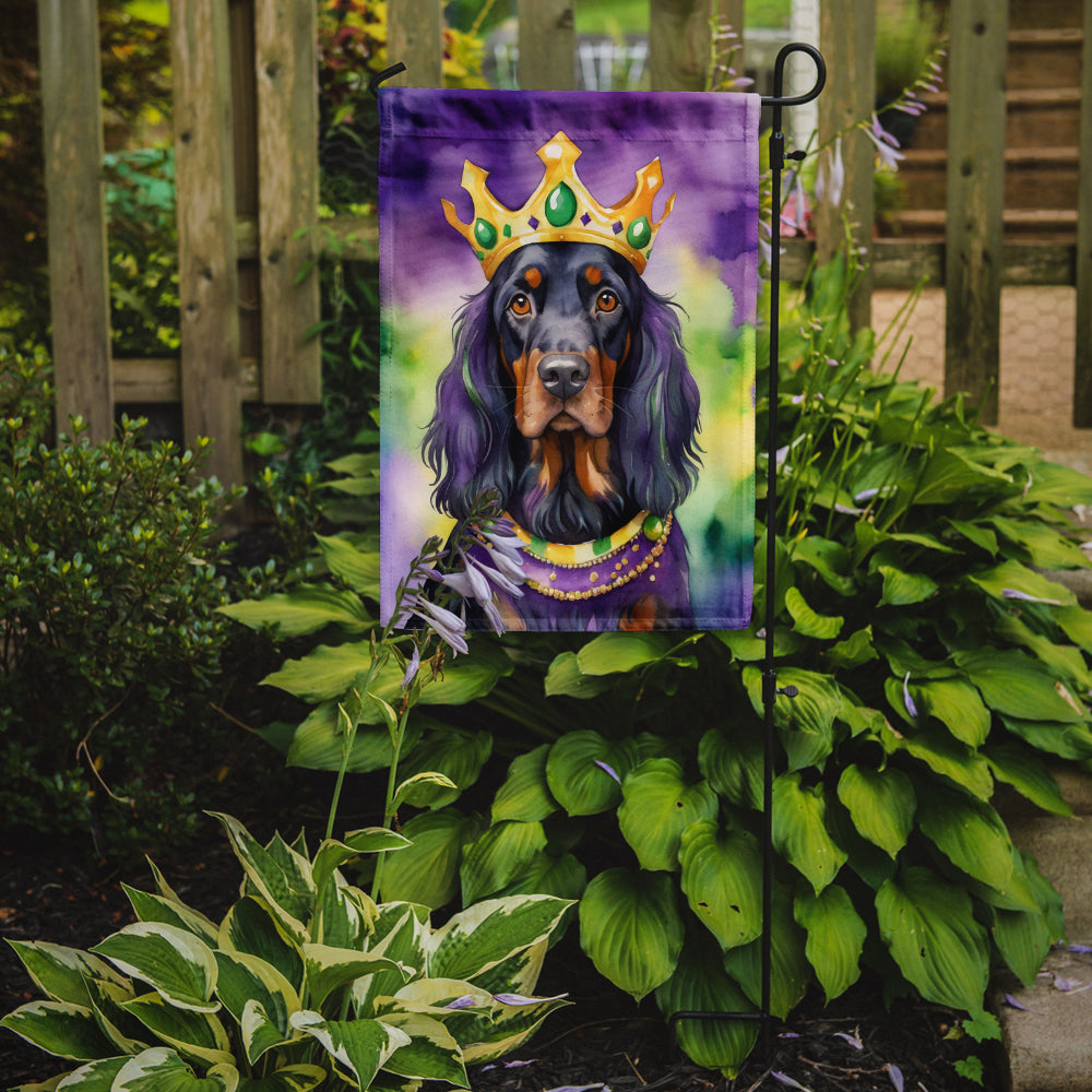 Gordon Setter King of Mardi Gras Garden Flag