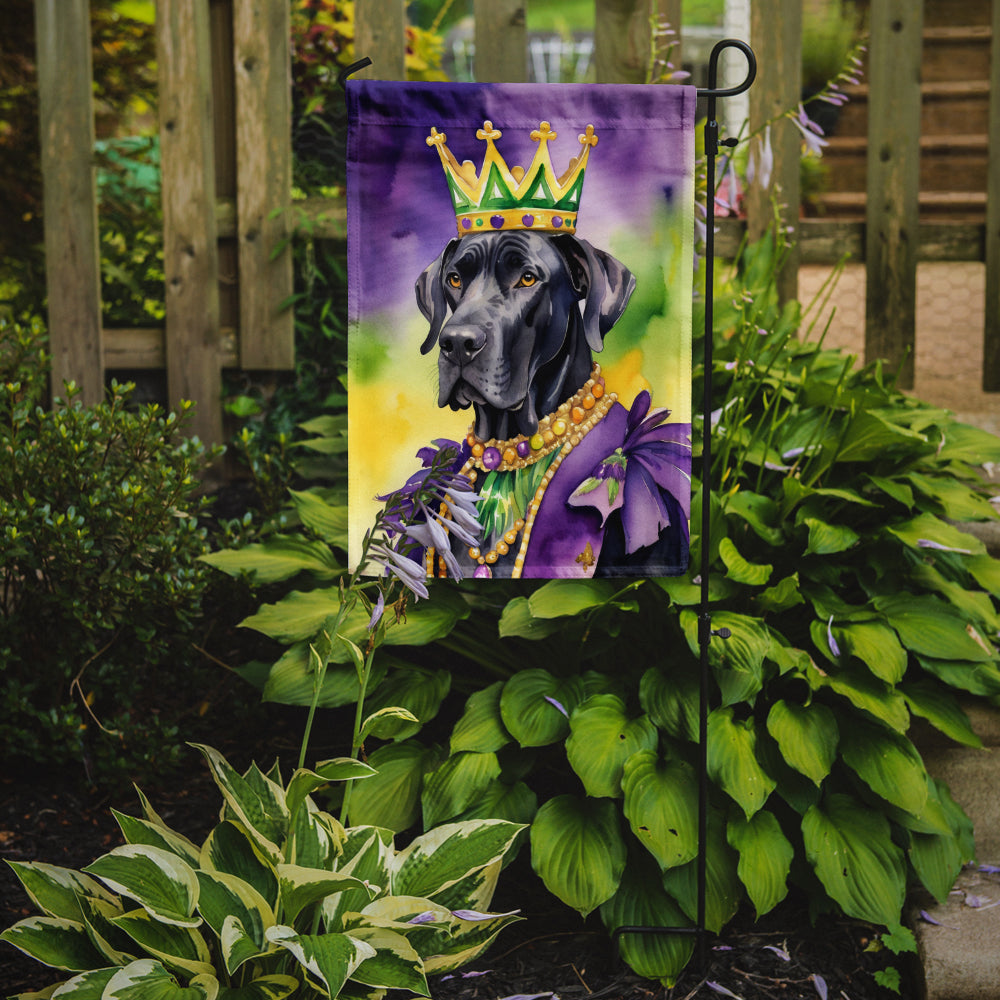 Great Dane King of Mardi Gras Garden Flag
