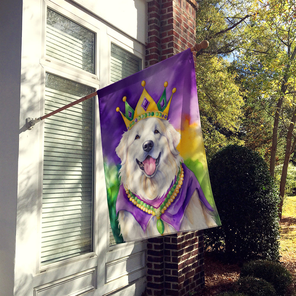 Great Pyrenees King of Mardi Gras House Flag