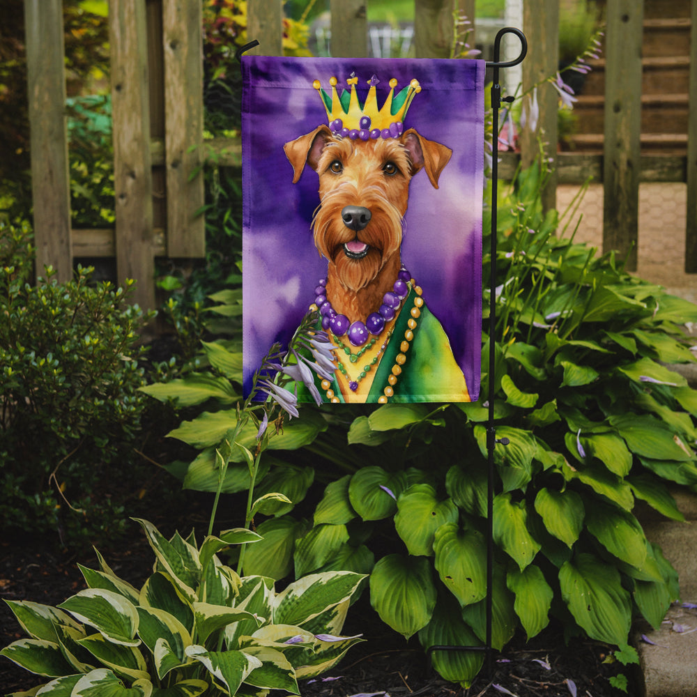 Irish Terrier King of Mardi Gras Garden Flag