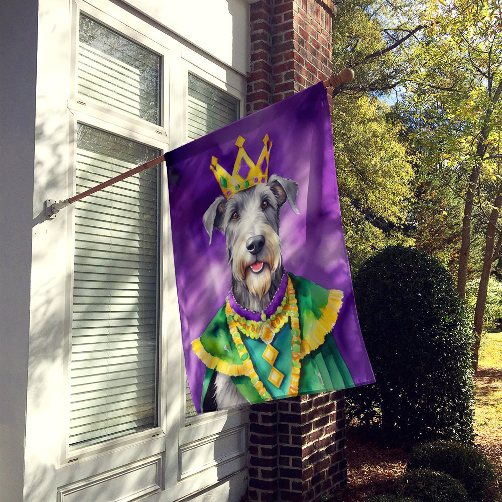 Irish Wolfhound King of Mardi Gras House Flag