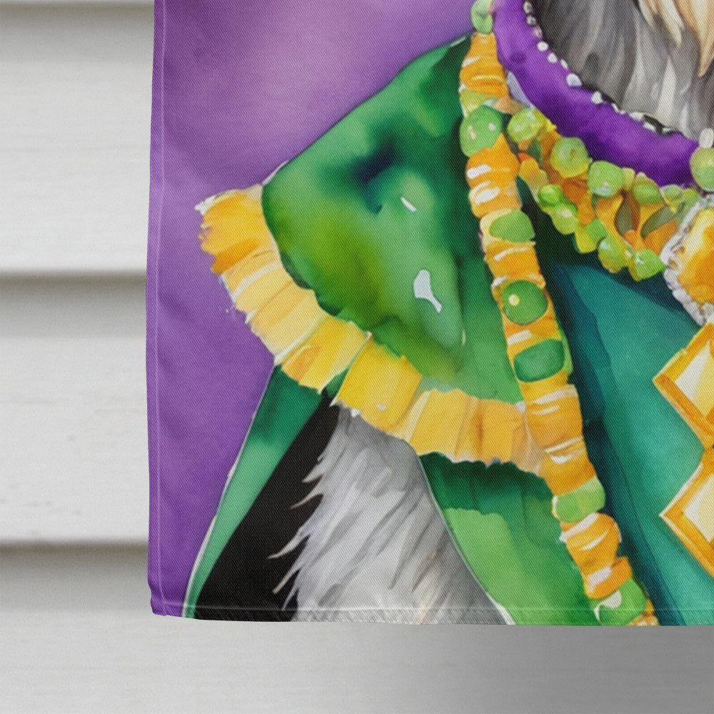 Irish Wolfhound King of Mardi Gras House Flag