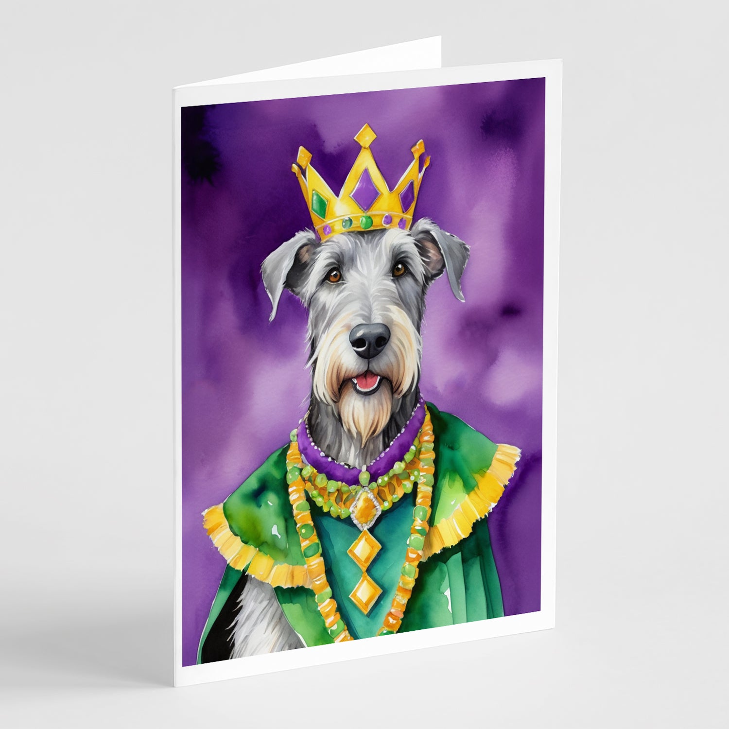 Buy this Irish Wolfhound King of Mardi Gras Greeting Cards Pack of 8