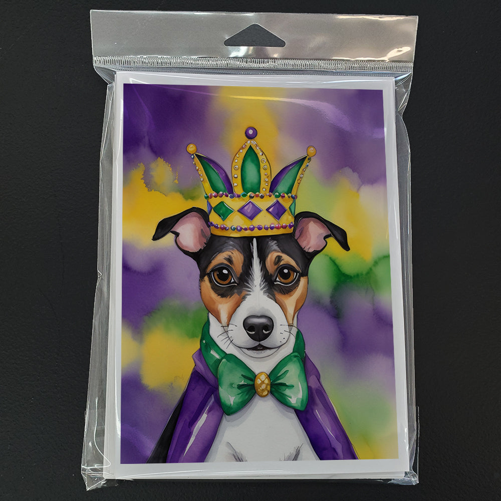 Jack Russell Terrier King of Mardi Gras Greeting Cards Pack of 8