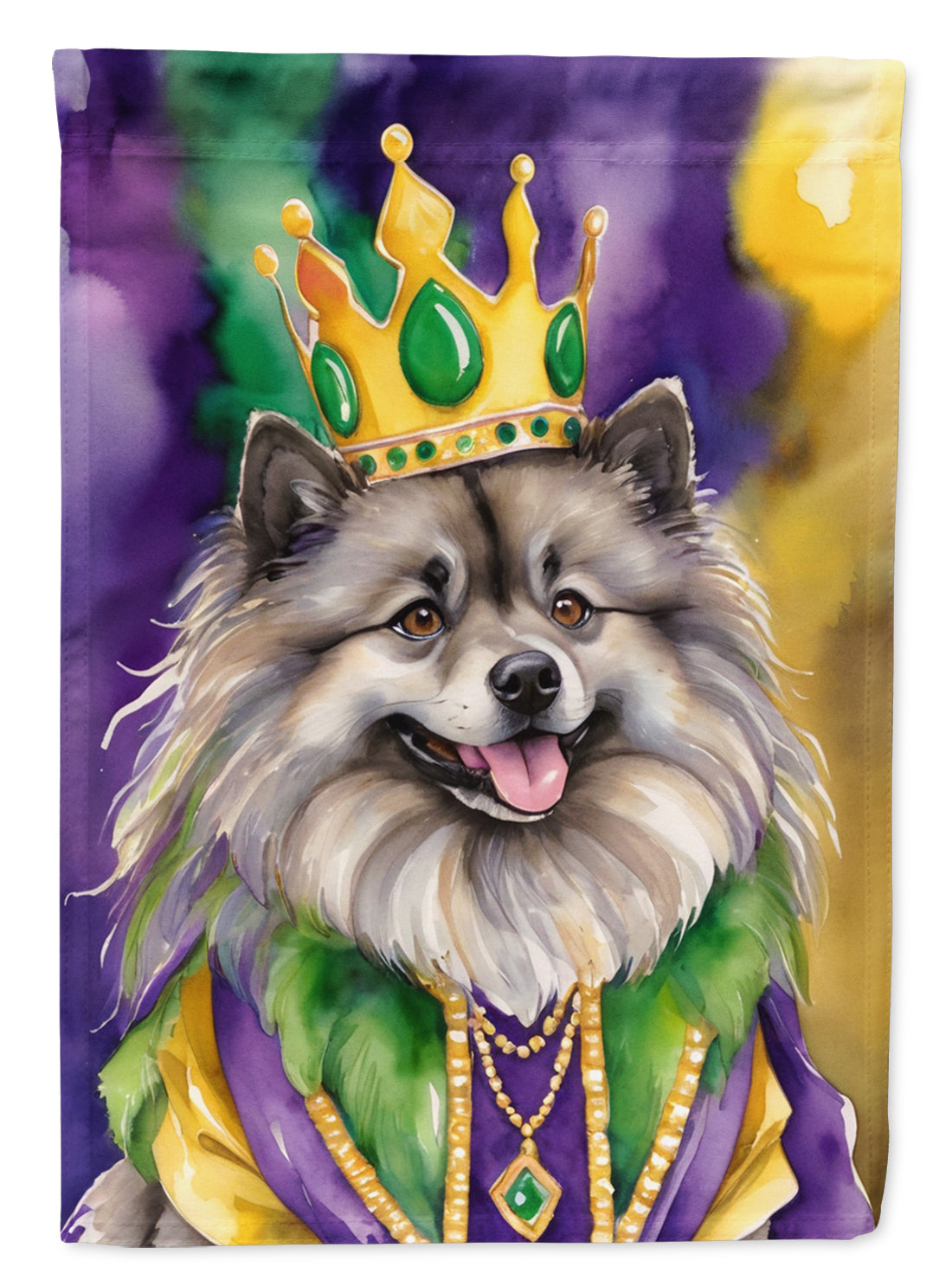 Buy this Keeshond King of Mardi Gras Garden Flag