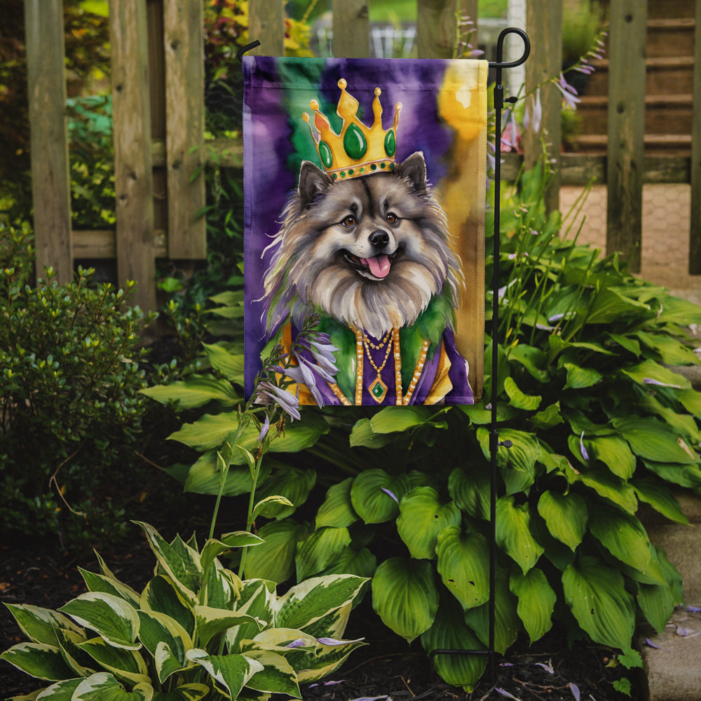 Keeshond King of Mardi Gras Garden Flag