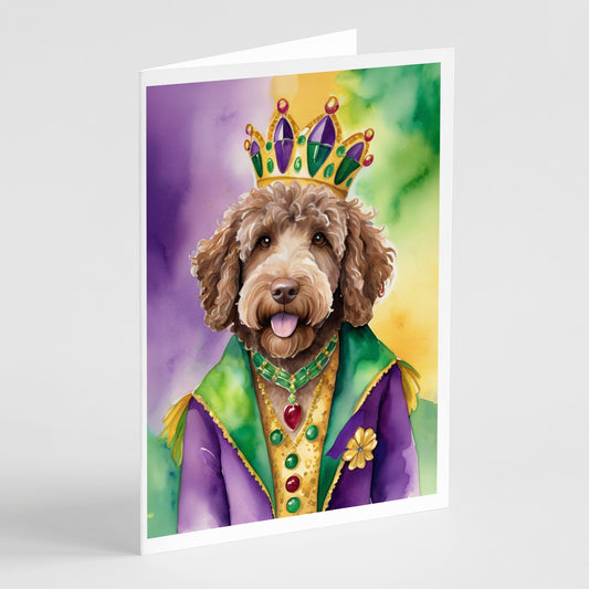 Buy this Labradoodle King of Mardi Gras Greeting Cards Pack of 8