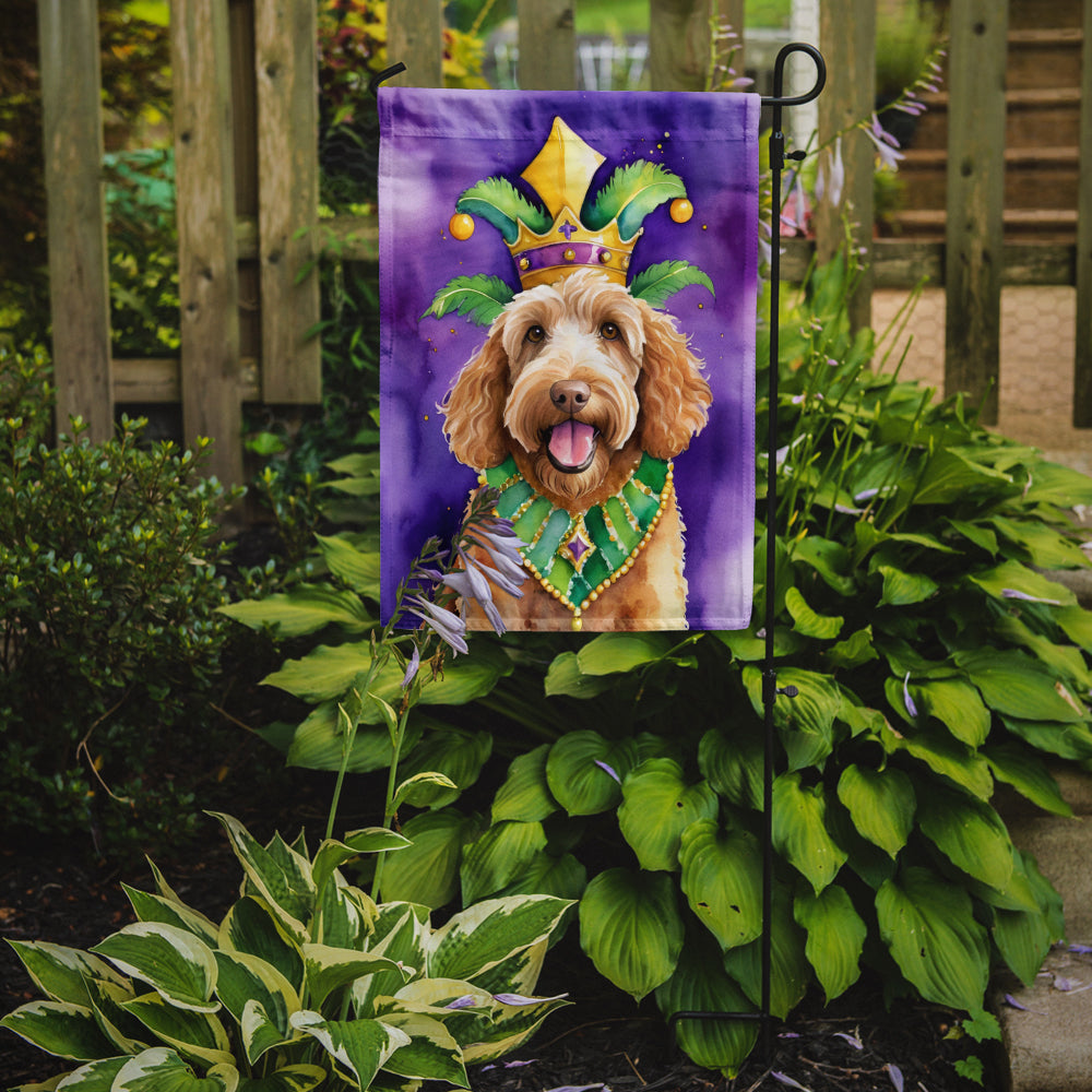 Labradoodle King of Mardi Gras Garden Flag