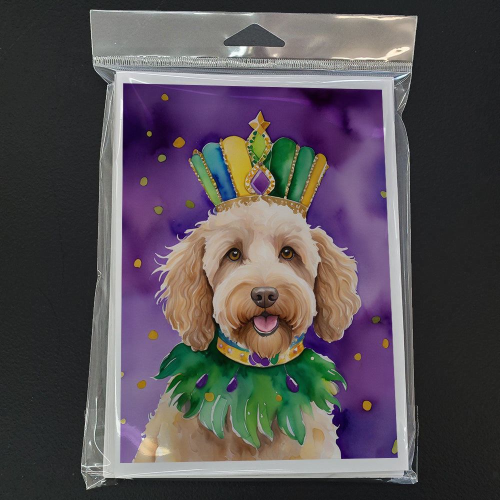 Labradoodle King of Mardi Gras Greeting Cards Pack of 8