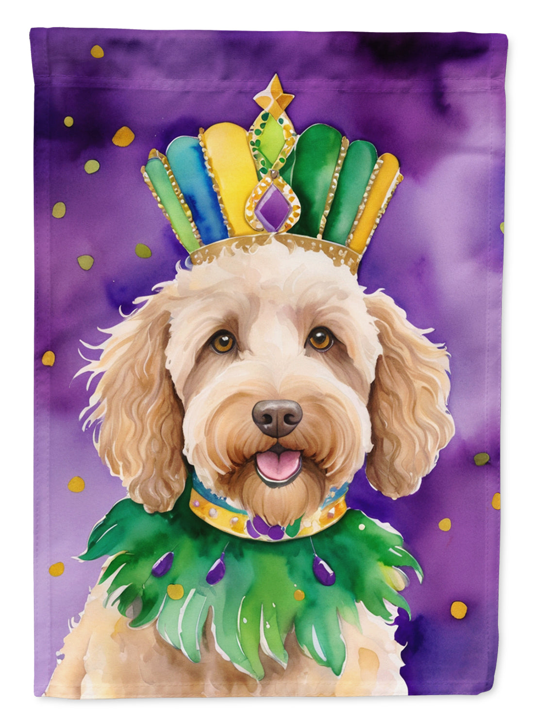 Buy this Labradoodle King of Mardi Gras Garden Flag