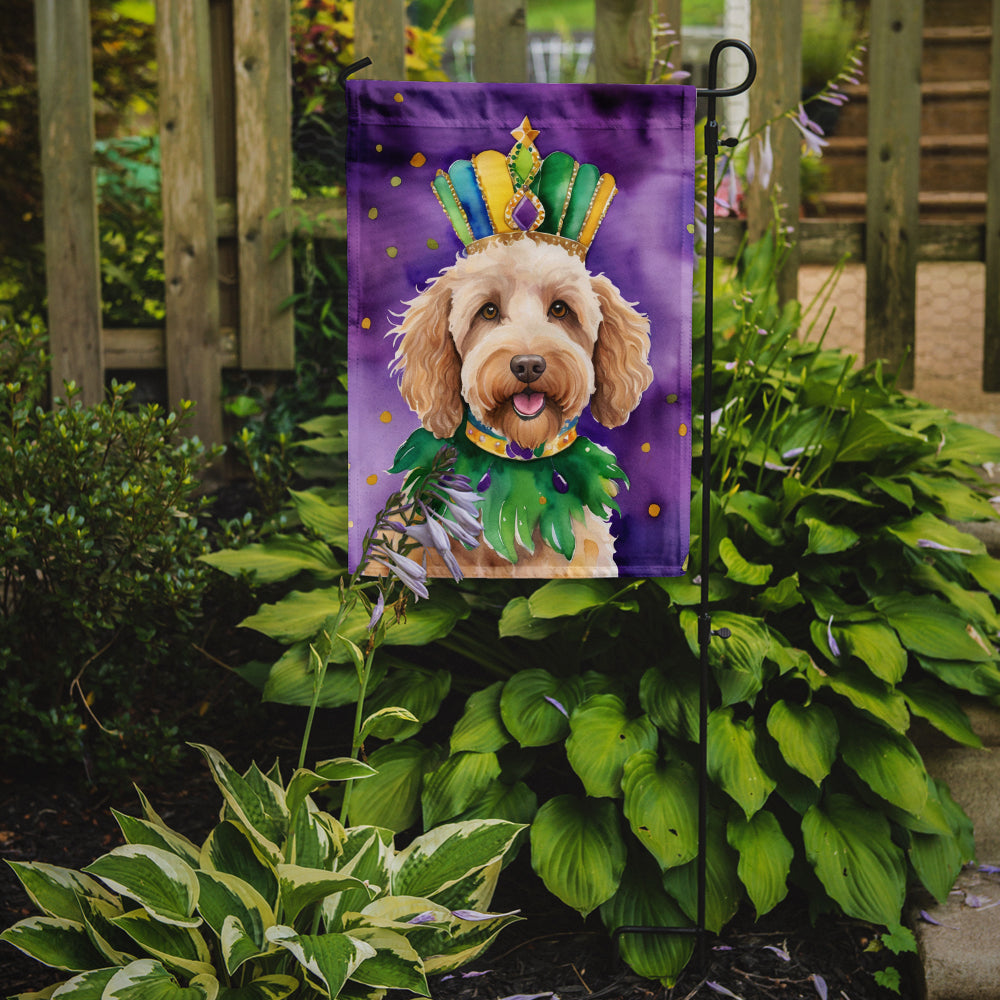 Labradoodle King of Mardi Gras Garden Flag