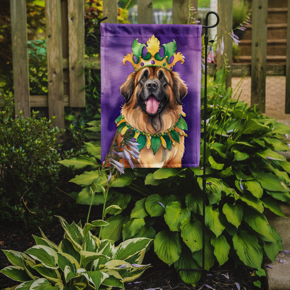 Leonberger King of Mardi Gras Garden Flag