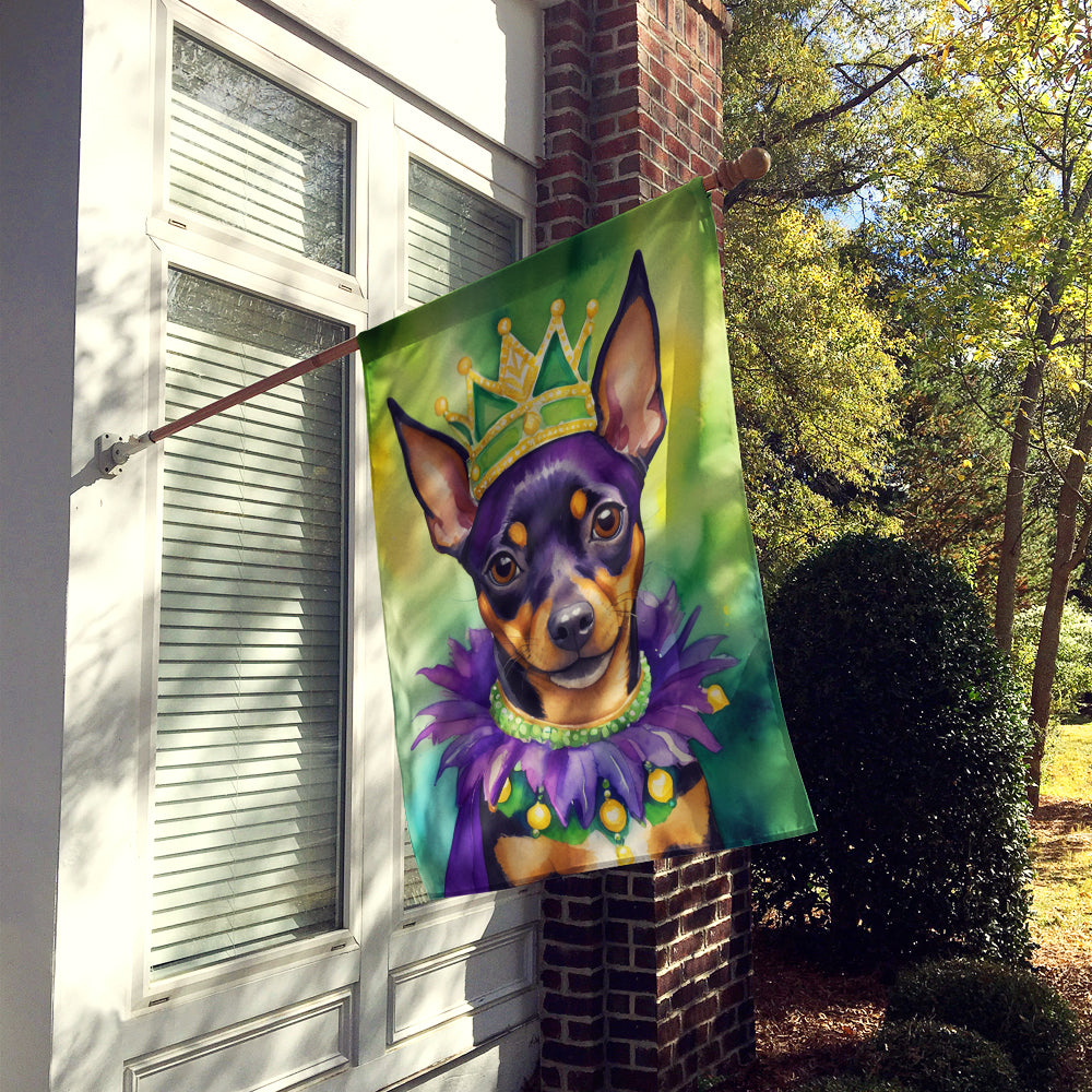 Miniature Pinscher King of Mardi Gras House Flag