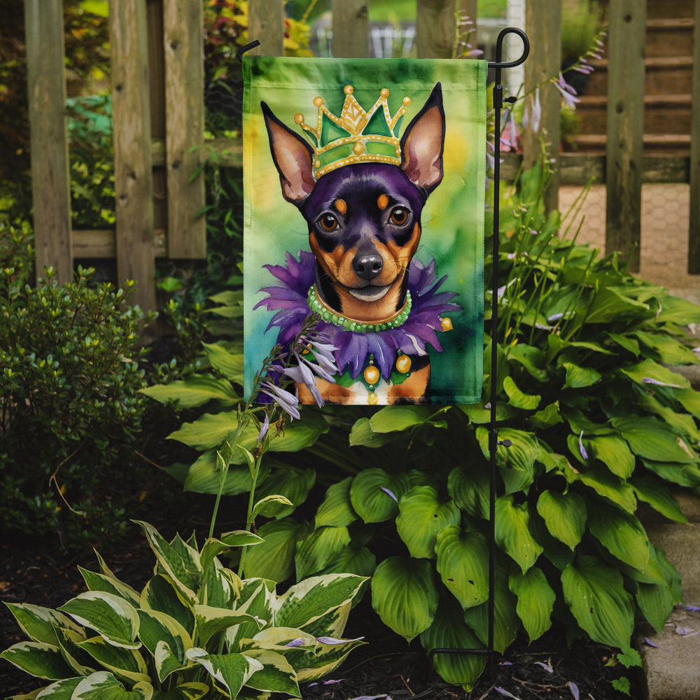 Miniature Pinscher King of Mardi Gras Garden Flag