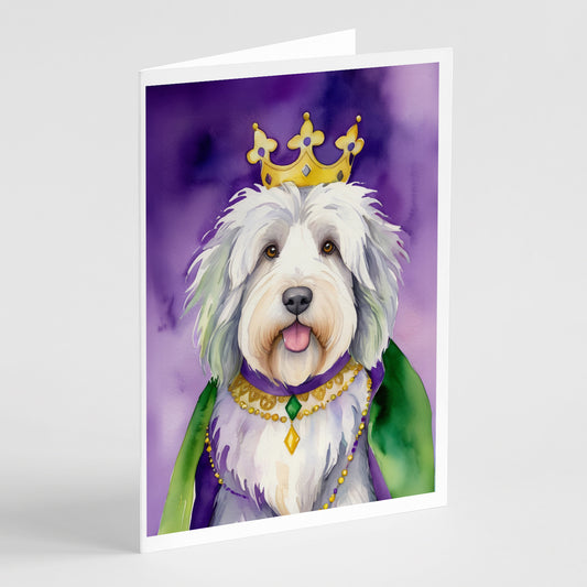 Buy this Old English Sheepdog King of Mardi Gras Greeting Cards Pack of 8
