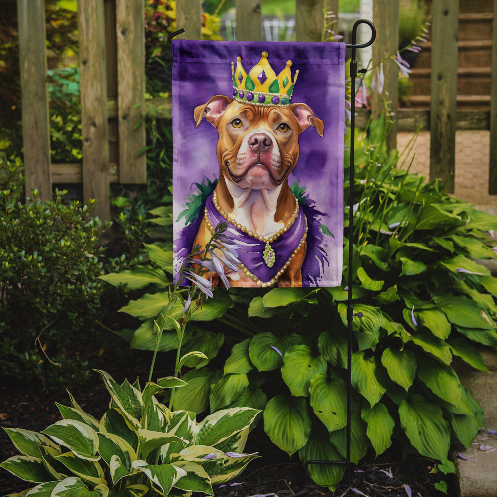 Pit Bull Terrier King of Mardi Gras Garden Flag