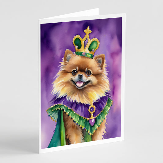 Buy this Pomeranian King of Mardi Gras Greeting Cards Pack of 8