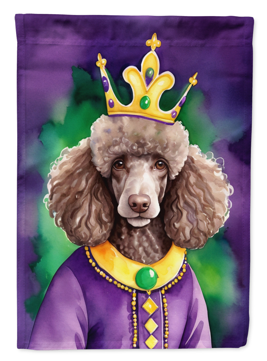 Buy this Chocolate Poodle King of Mardi Gras House Flag