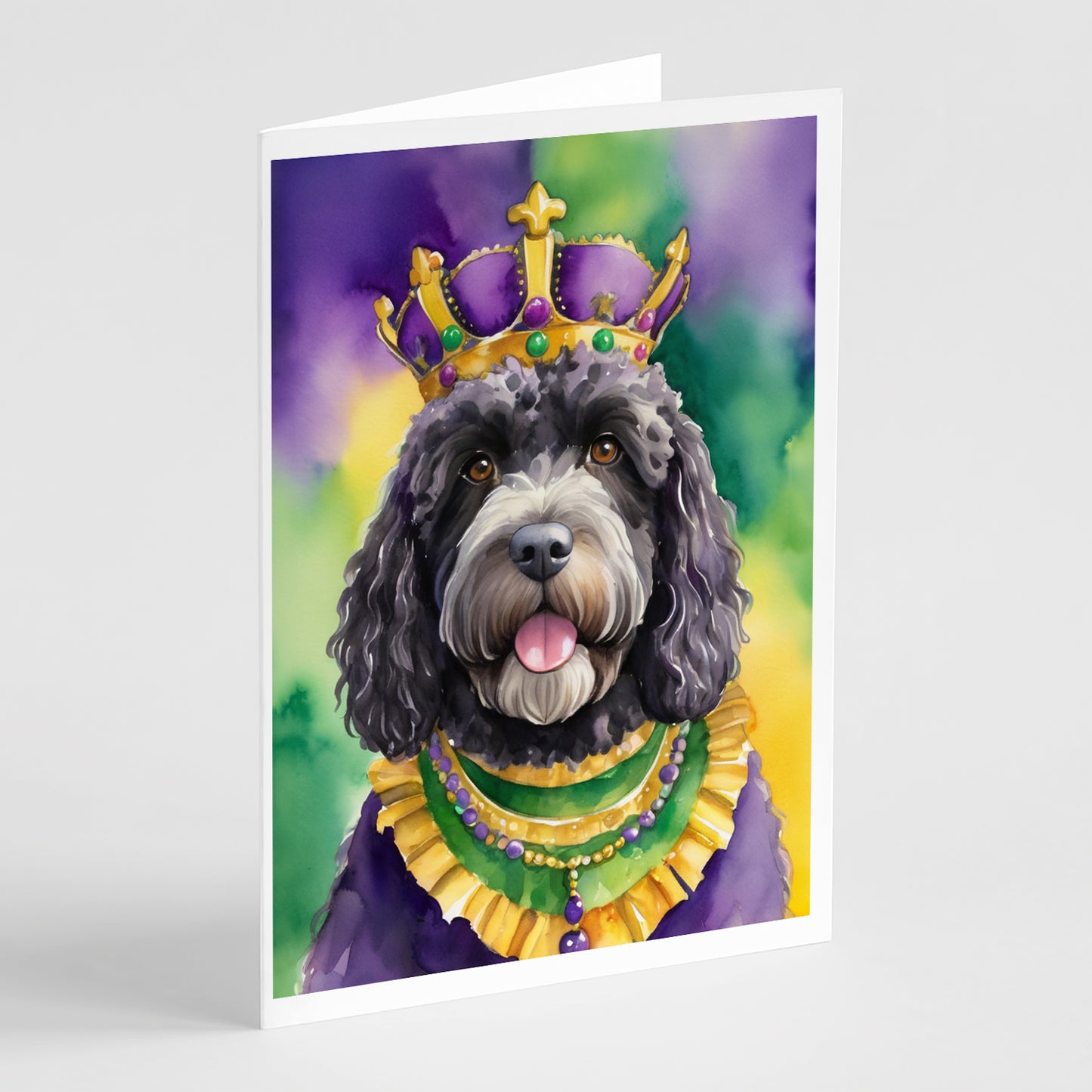 Buy this Portuguese Water Dog King of Mardi Gras Greeting Cards Pack of 8